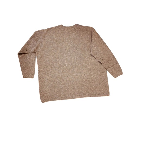 Limited NWT Vintage Wool Blend Crew Neck Brown/Tan Sweater Womans SZ L - Picture 2 of 3